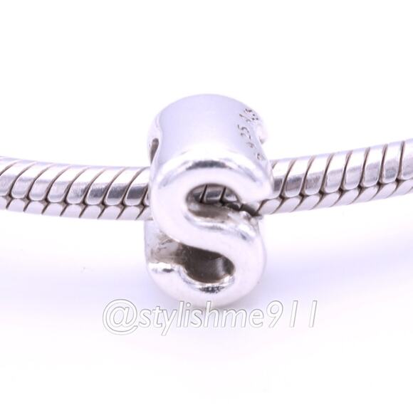 Authentic PANDORA Open Letter S Charm - 797473 - Picture 2 of 10